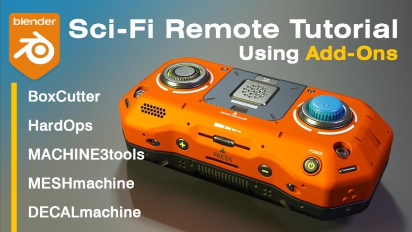 Blender Sci-Fi Remote Tutorial – Using Add-Ons