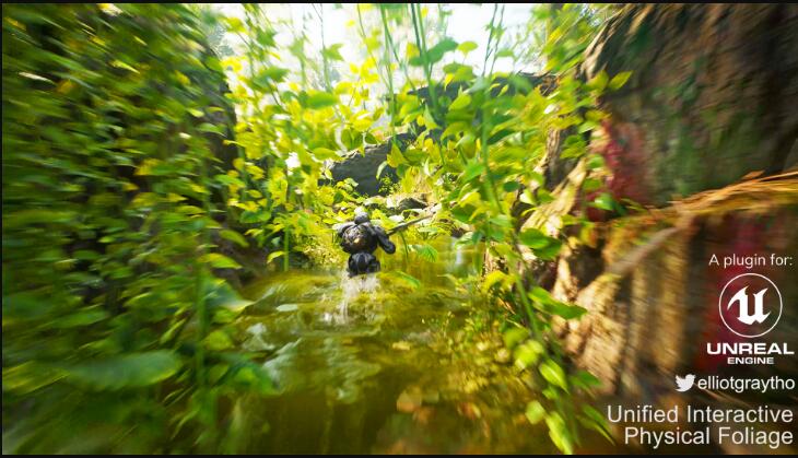 Unreal Engine - UIPF - Unified Interactive Physical Foliage v4.24-4.27+V5.0,5.2